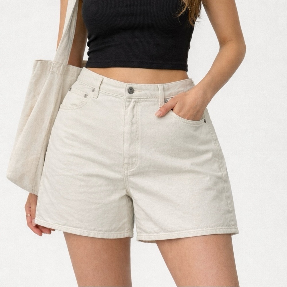 Abercrombie & Fitch Women's Light Cream Jean Shorts
